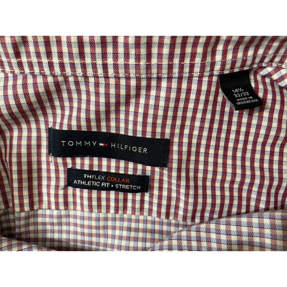 Tommy Hilfiger Mens Size 14.5 32/33 Athletic Fit Long Sleeve Button Down Shirt - Picture 3 of 7